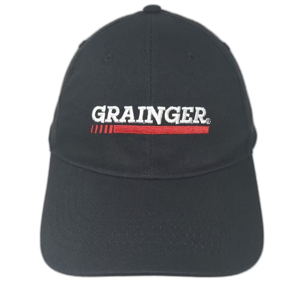 CSE Grainger Industrial Logo Black Red Baseball Cap Hat OSFM Cotton Strapback